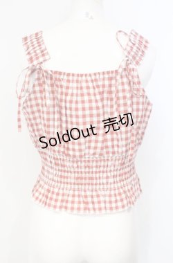 画像3: axes femme / チェリー刺繍チェックビスチェ  アカ O-25-07-26-041-AX-TO-IG-OS