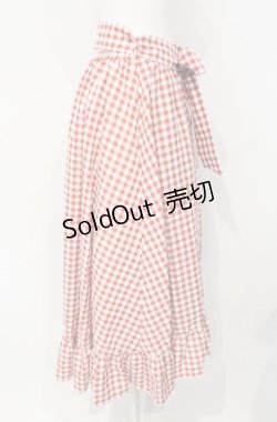 画像2: axes femme / チェリー刺繍チェックスカート  アカ O-25-07-26-042-AX-SK-IG-OS