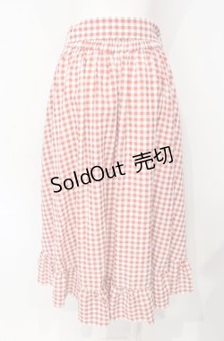 画像3: axes femme / チェリー刺繍チェックスカート  アカ O-25-07-26-042-AX-SK-IG-OS