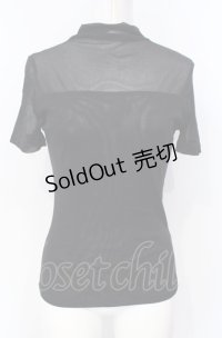 axes femme / シアー半袖トップス  クロ O-25-07-26-043-AX-TO-IG-OS