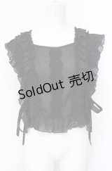 axes femme / サイドリボンフリルベスト  クロ O-25-07-26-044-AX-TO-IG-OS