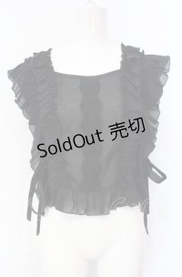axes femme / サイドリボンフリルベスト  クロ O-25-07-26-044-AX-TO-IG-OS