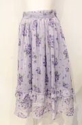 axes femme / 紫陽花柄シアーストライプスカート  ラベンダー O-25-07-26-045-AX-SK-IG-OS