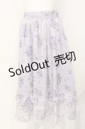 axes femme / 紫陽花柄シアーストライプスカート  ラベンダー O-25-07-26-045-AX-SK-IG-OS
