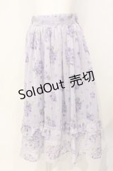axes femme / 紫陽花柄シアーストライプスカート  ラベンダー O-25-07-26-045-AX-SK-IG-OS