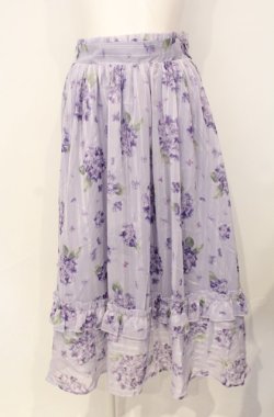 画像1: axes femme / 紫陽花柄シアーストライプスカート  ラベンダー O-25-07-26-045-AX-SK-IG-OS
