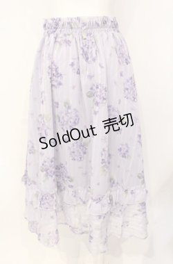 画像2: axes femme / 紫陽花柄シアーストライプスカート  ラベンダー O-25-07-26-045-AX-SK-IG-OS