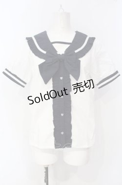 画像1: axes femme kawaii / セーラー襟ブラウス  ホワイト×ネイビー O-25-07-26-047-AX-BL-IG-OS