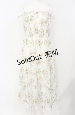 画像1: axes femme / ひまわり柄キャミワンピース  オフ×イエロー O-25-07-26-054-AX-OP-IG-OS