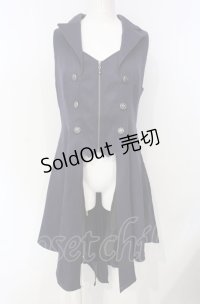axes femme POETIQUE / 燕尾デザインロングベスト  ネイビー O-25-07-26-055-AX-JA-IG-OS