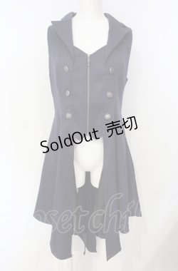 画像1: axes femme POETIQUE / 燕尾デザインロングベスト  ネイビー O-25-07-26-055-AX-JA-IG-OS