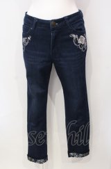 axes femme / エッフェル塔刺繍デニムパンツ M インディゴ O-25-07-26-057-AX-PA-IG-ZT0730B