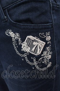 画像2: axes femme / エッフェル塔刺繍デニムパンツ M インディゴ O-25-07-26-057-AX-PA-IG-OS