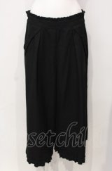 axes femme / 裾レースワイドパンツ M クロ O-25-07-26-058-AX-PA-IG-OS