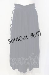 axes femme / 編み上げプリーツスカウチョ  ネイビー O-25-07-26-059-AX-PA-IG-OS