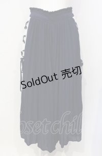 axes femme / 編み上げプリーツスカウチョ  ネイビー O-25-07-26-059-AX-PA-IG-OS