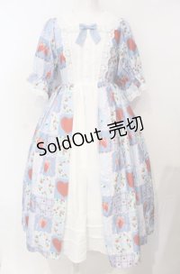 axes femme kawaii / ハピネスベリーワンピース M サックス O-25-07-26-061-AX-OP-OW-OS