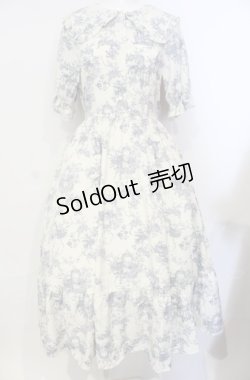 画像1: m petit by misako / トワルドジュイワンピース M ブルー O-25-07-26-062-LO-OP-OW-OS