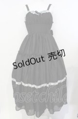Lovely Tency / 眞白ありすコラボ/ティアードジャンパースカート LL クロ O-25-07-26-068-LO-OP-IG-OS