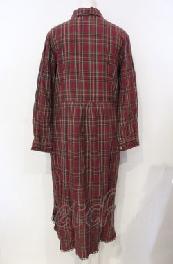 画像3: axes femme / 刺繍入りロングシャツワンピース  ワイン O-25-07-26-071-AX-OP-IG-OS