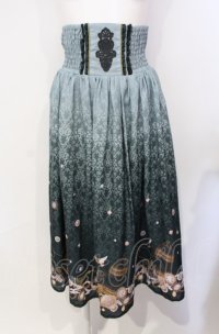 axes femme / アンティーク柄2WAYスカート  グリーン O-25-07-26-073-AX-SK-IG-OS