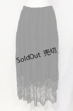 画像1: axes femme / 裾レースティアードスカート  クロ O-25-07-26-074-AX-SK-IG-OS