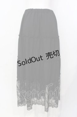 画像2: axes femme / 裾レースティアードスカート  クロ O-25-07-26-074-AX-SK-IG-OS