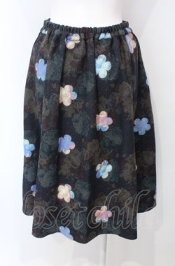 画像2: axes femme / 花柄起毛スカート  ネイビー系 O-25-07-26-084-AX-SK-IG-OS