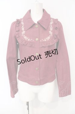 画像1: axes femme POETIQUE / ヨーク刺繍デニムジャケット M 濃ピンク系 O-25-07-26-089-AX-JA-IG-OS