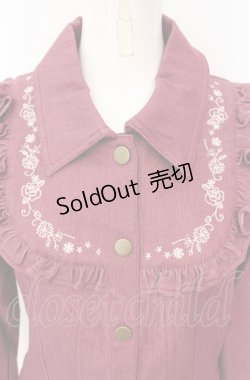 画像2: axes femme POETIQUE / ヨーク刺繍デニムジャケット M 濃ピンク系 O-25-07-26-089-AX-JA-IG-OS