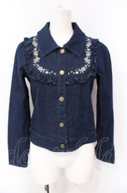 画像1: axes femme POETIQUE / ヨーク刺繍デニムジャケット M インディゴ O-25-07-26-090-AX-JA-IG-OS