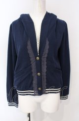 axes femme / ラインリブ使いパーカージャケット M ネイビー O-25-07-26-092-AX-TO-IG-ZT0731D