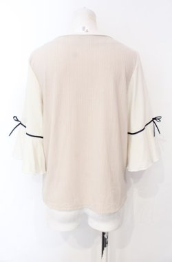 画像3: axes femme / 鍵×本刺繍チューリップ袖プルオーバー  ベージュ O-25-07-26-093-AX-TO-IG-OS