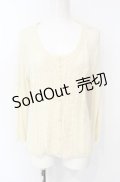 axes femme / レース通し透かし編みカーディガン M アイボリー O-25-07-26-094-AX-TO-IG-OS