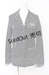 ACDC RAG / 蜘蛛の巣レース＆ピンストライプジャケット  ブラック O-25-07-26-096-PU-JA-IG-OS