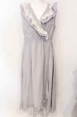画像1: axes femme POETIQUE / フィッシュテールロングワンピース M グレー O-25-07-26-100-AX-OP-IG-OS
