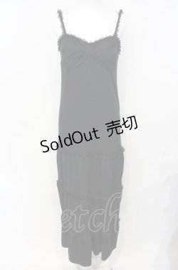 画像1: Deary / リボンマキシキャミソールワンピース M クロ O-25-07-26-102-LO-OP-IG-OS