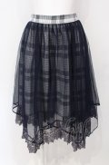 axes femme / チェック柄チュールスカート  ネイビー O-25-07-26-105-AX-SK-IG-OS