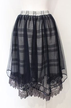 画像2: axes femme / チェック柄チュールスカート  ネイビー O-25-07-26-105-AX-SK-IG-OS