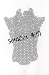 SEXY DYNAMITE LONDON / ドットノースリーブブラウス M ブラック×ホワイト O-25-07-26-106-PU-BL-OW-OS