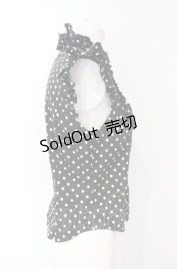 画像3: SEXY DYNAMITE LONDON / ドットノースリーブブラウス M ブラック×ホワイト O-25-07-26-106-PU-BL-OW-OS