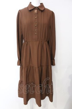 画像1: axes femme / メルティショコラ刺繍ワンピース F ブラウン O-25-07-26-112-AX-OP-OW-OS