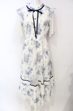 画像1: axes femme / フラワーレースワンピース F ブルー O-25-07-26-113-AX-OP-OW-OS
