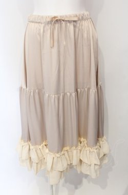 画像1: axes femme kawaii / ミディフリルペチスカート M ベージュ O-25-07-26-114-AX-SK-OW-OS