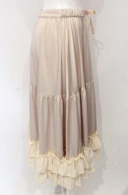 画像2: axes femme kawaii / ミディフリルペチスカート M ベージュ O-25-07-26-114-AX-SK-OW-OS