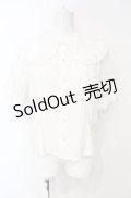 axes femme kawaii / 半袖丸襟コットンブラウス M シロ O-25-07-26-115-AX-BL-OW-OS