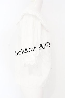画像3: axes femme kawaii / 半袖丸襟コットンブラウス M シロ O-25-07-26-115-AX-BL-OW-OS