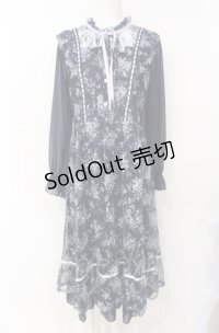 axes femme / フローラルレースワンピース M ネイビー O-25-07-26-117-AX-OP-OW-OS