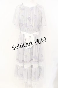 axes femme / 紫陽花シフォンワンピース M ラベンダー O-25-07-26-118-AX-OP-OW-OS