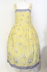 画像1: Jane Marple / Miss Daisyストラップドレス M イエロー×ブルー O-25-07-26-012-JM-OP-OW-ZT086 (1)